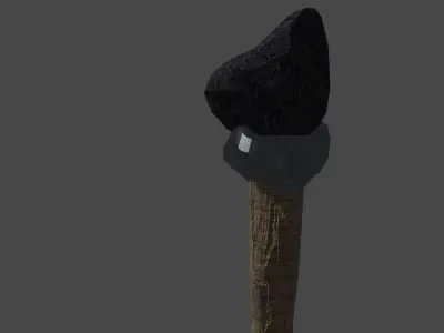 LowPoly 3D Torch wooden stick Low-poly 3D model