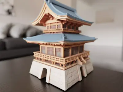 japanese temple 3D print model