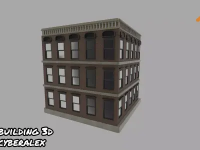 black friday city building 3d by cyberalex NEW YEAR SALE Free low-poly 3D model