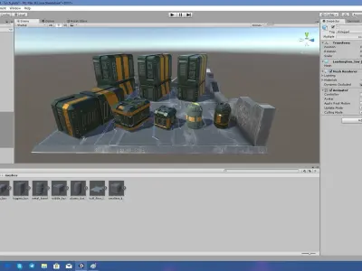 3D Sci-fi containers pack  Low-poly 3D model