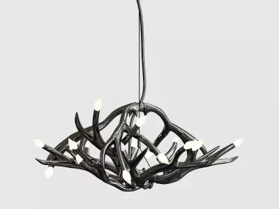 Superordinate Antlers chandelier 12 antlers black von Roll Hill 3D model