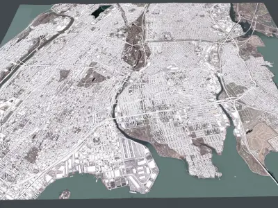 Cityscape Bronx New York USA 3D model