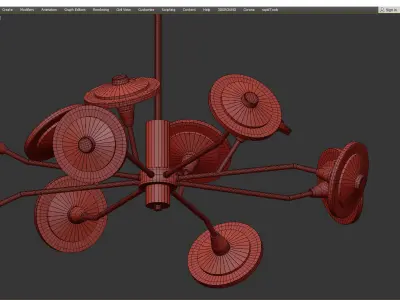 JANICA chandelier made of glass and metal Low-poly 3D model