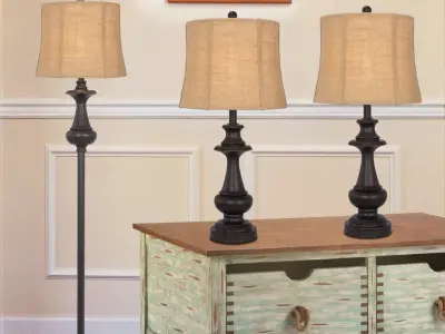Cathleen Floor and Table Lamp Light  Set 3D model purchase