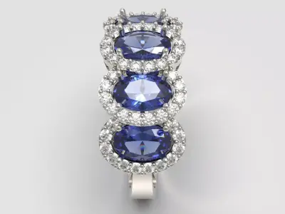 Blue Meridian Pave Ring 3D print model