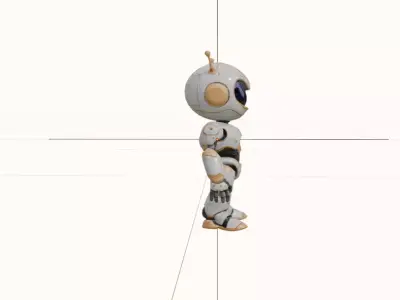 Stylized Futuristic Astronaut Robot  Chibi 3D Model Low-poly 3D model