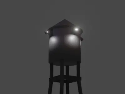 water tower game ready low-poly Low-poly 3D model