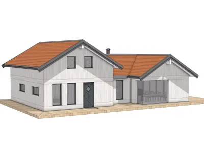 Scandinavian Villa 3D Model  House Design IFC SKP OBJ FBX GLB 3D model