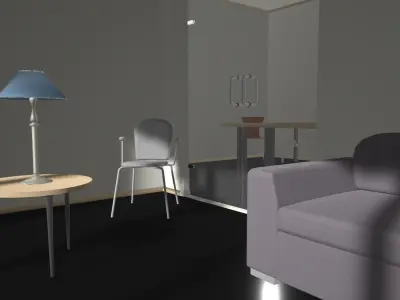 Office house with roof 3D model