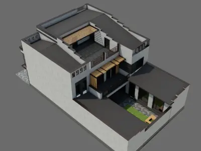 Modern House ID032 3D model