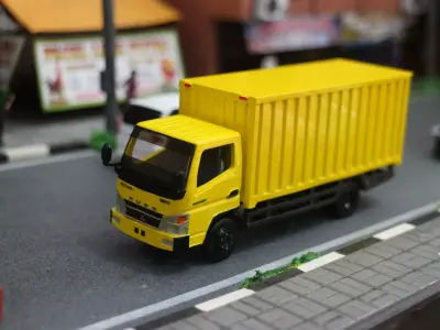 Mitsubishi Fuso Canter FE Steel Cargo Box Truck 3D print model