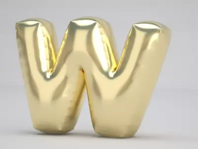 W Balloon Gold 3D model