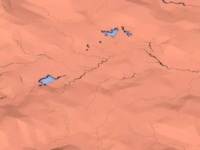 Stylized Low Poly Valley Landscape 3D model