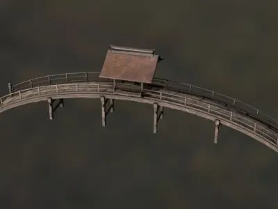 Rinzai Zen Bridge Low-poly 3D model