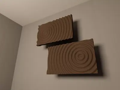 Decorative Wood Panel Set - Sound Wave Ripple Design Free low-poly 3D model