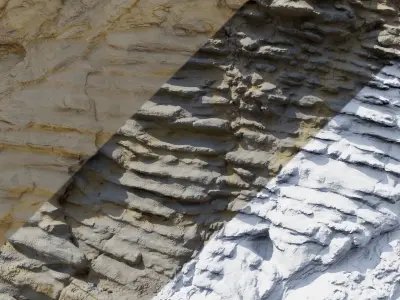 Large Mediterranean Coast Cliff PBR Scan  Low-poly 3D model