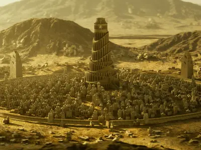 Babel City and Castle Pack 3D model