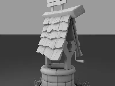 water well 3d model Low-poly 3D model