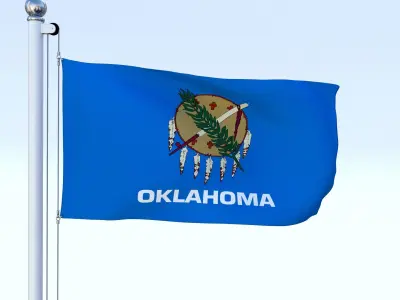 Animated Oklahoma Flag Low-poly 3D model