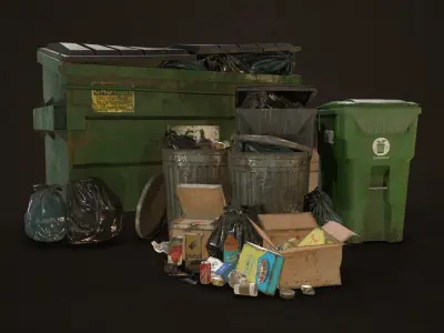 Urban Trash Pack Vol 3 Low-poly 3D model