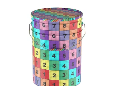 Metallic Paint Bucket 3D model 3D model