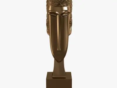 Bronze Statue  Woman Head  Amedeo Modigliani 3d model 3D model