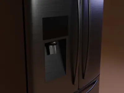 French Door Refrigerator Low-poly 3D model