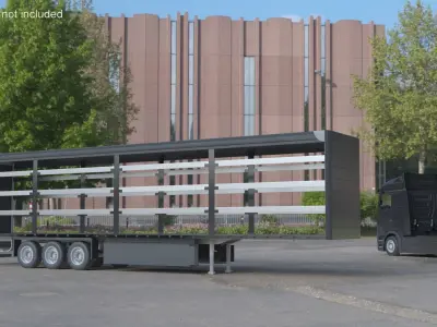  Curtain Trailer Without Canvas Black 