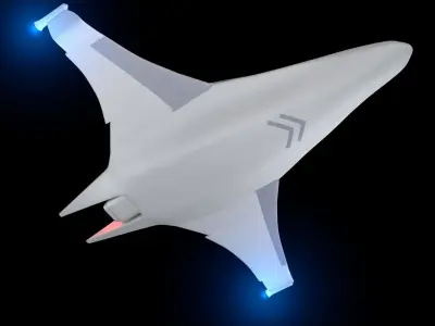 low poly Sci-fi Spaceship Low-poly 3D model
