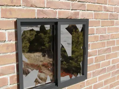Broken window 3D model