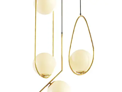 Aliexpress ring pendant lamp set 3D model