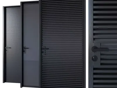 Black modern doors  3D model