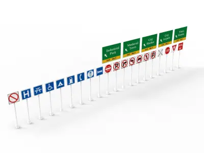 LP Street Road Asset Low-poly 3D model