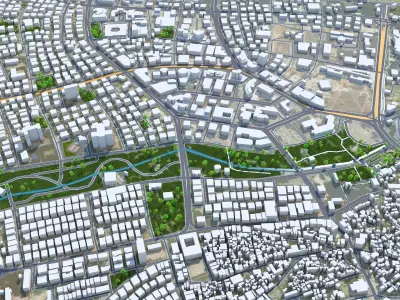 Gaziantep Turkey 35km Low-poly 3D model