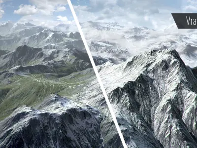 Mountain Summer and Winter Textures Low-poly 3D model purchase