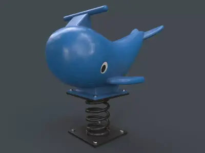 PBR Outdoor Spring Swing Playground Toy B Low-poly 3D model