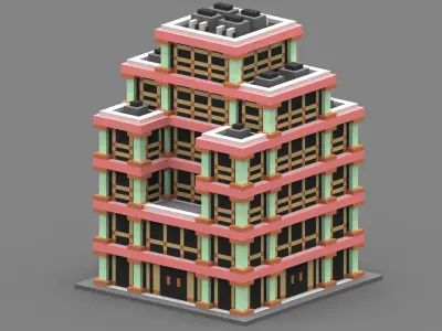 House Voxel - 16 Low-poly 3D model