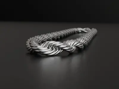 Photorealistic Endless Rope Style Bracelet 3D model