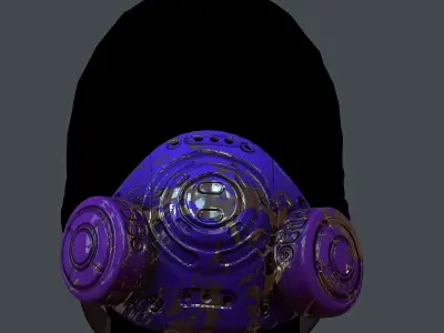 Gas mask helmet 3d model scifi Low-poly Low-poly  Low-poly 3D model