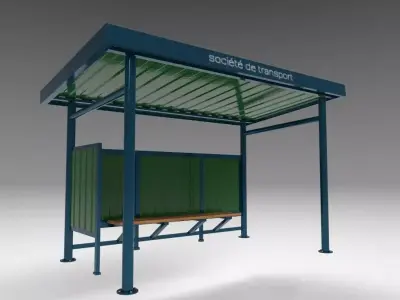 bus stop Low-poly 3D model