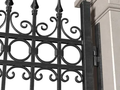 Entrance Forged Gates in classic style  3D model
