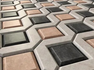 Paving zigzag ecoparking 3D model