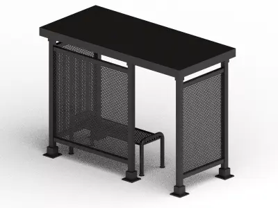 Bus Stop V1 Low-poly 3D model