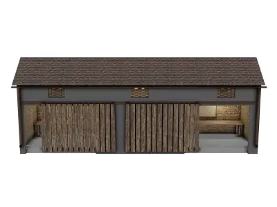 Barn Old Free low-poly 3D model