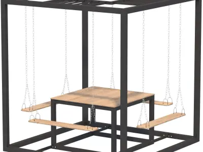 Swing Table Set 03 3D model