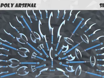 Low Poly Arsenal - Silver Low-poly 3D model