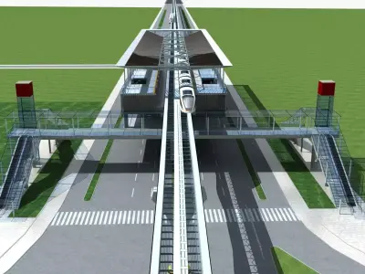 Light Rail Station 4 3D model