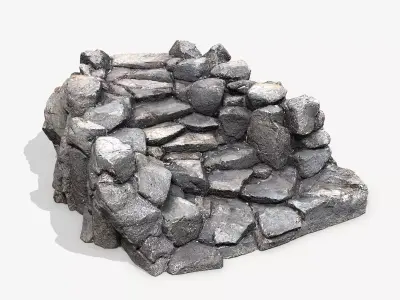 Old Rock Stairs  Low-poly 3D model