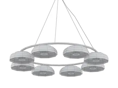 Blossi 8 circular chandelier with clear glass shades 3D model