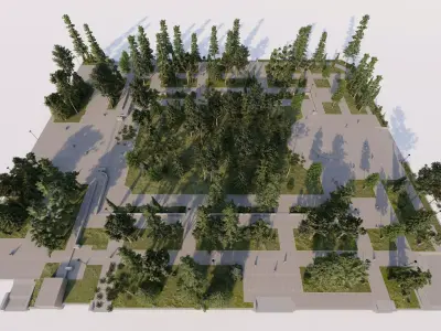 public park-Private Park Landscape -Park Center 3D model